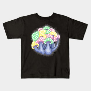 Pastel Mushroom Bunch Kids T-Shirt